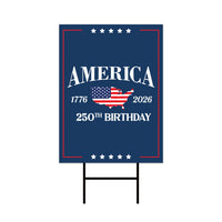 250 Years American Yard Sign, Patriotic 250th Anniversary Lawn Decor, Celebrate Independence Liberty National Pride Sign with Metal H-Stake