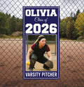 Personalized Senior Sports Banner with Photo, Class of 2026 Vertical Graduation Banner, Custom Senior Night Field Banner with Metal Grommets