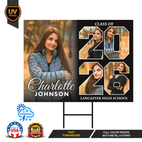 Personalized Graduation Yard Sign 2026 with Photo, Graduate Picture Sign, Class of 2026, Custom Graduation 2026 Yard Sign with Metal H-Stake