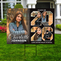 Personalized Graduation Yard Sign 2026 with Photo, Graduate Picture Sign, Class of 2026, Custom Graduation 2026 Yard Sign with Metal H-Stake