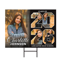 Personalized Graduation Yard Sign 2026 with Photo, Graduate Picture Sign, Class of 2026, Custom Graduation 2026 Yard Sign with Metal H-Stake