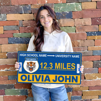 Custom College Road Sign PVC, Personalized Road to Success Sign, Graduation College Commitment Sign, High School Senior Gift
