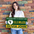 Custom College Road Sign PVC, Personalized Road to Success Sign, Graduation College Commitment Sign, High School Senior Gift