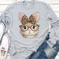 Funny Bunny Face Shirt, Glasses Bandana Rabbit Shirt, Leopard Easter Bunny Tee, Happy Easter Rabbit Shirt, Unisex Bunny Shirt, Easter Gifts