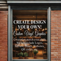 Custom Storefront Door Sign Vinyl Decal, Personalized Business Logo Window Decal, Custom Text QR Code Social Media Door Sticker