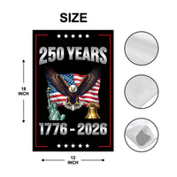 250 Years American Garden Flag, Patriotic 250th Anniversary Yard Flag, Celebrate Independence, Liberty National Pride Garden Decor