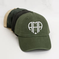 Monogram Hat Womens Personalized Baseball Cap, Custom Initials Embroidered Hat, Monogram Dad Cap Gift for Her, Bridesmaid Gift Hat