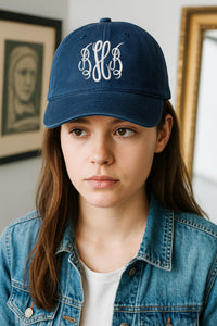 Monogram Hat Womens Personalized Baseball Cap, Custom Initials Embroidered Hat, Monogram Dad Cap Gift for Her, Bridesmaid Gift Hat