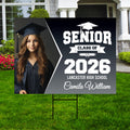 Personalized Graduation Yard Sign 2026 with Photo - Grad Sign, Class of 2026, Custom Graduation 2026 Yard Sign with Metal H-Stake
