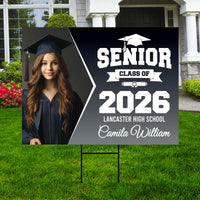 Personalized Graduation Yard Sign 2026 with Photo - Grad Sign, Class of 2026, Custom Graduation 2026 Yard Sign with Metal H-Stake