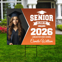 Personalized Graduation Yard Sign 2026 with Photo - Grad Sign, Class of 2026, Custom Graduation 2026 Yard Sign with Metal H-Stake