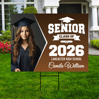 Personalized Graduation Yard Sign 2026 with Photo - Grad Sign, Class of 2026, Custom Graduation 2026 Yard Sign with Metal H-Stake