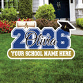 Personalized Graduation 2026 Yard Sign, Custom Name & School Name Yard Decor, Class of 2026 Outdoor Graduation Lawn Sign with Stakes