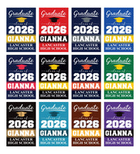 Personalized Graduation 2026 Garden Flag, Double-Sided Custom Name & School Name, Outdoor Graduation Decoration, Class of 2026 Yard Sign