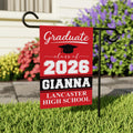 Personalized Graduation 2026 Garden Flag, Double-Sided Custom Name & School Name, Outdoor Graduation Decoration, Class of 2026 Yard Sign