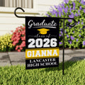 Personalized Graduation 2026 Garden Flag, Double-Sided Custom Name & School Name, Outdoor Graduation Decoration, Class of 2026 Yard Sign