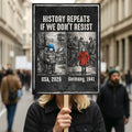 Abolish ICE No One Is Illegal Protest Sign, No Kings In America, Anti-Trump Resistance Political Protest Poster, Resist Fascism Rally Sign