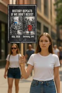 Abolish ICE No One Is Illegal Protest Sign, No Kings In America, Anti-Trump Resistance Political Protest Poster, Resist Fascism Rally Sign