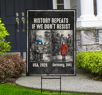 ICE Equals American Gestapo Yard Sign, No Kings Lawn Sign, Anti-Trump Sign, Resist Racism, Resist Fascism Yard Sign with Metal H-Stake