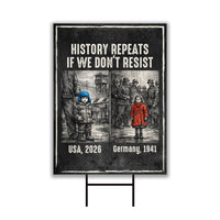 ICE Equals American Gestapo Yard Sign, No Kings Lawn Sign, Anti-Trump Sign, Resist Racism, Resist Fascism Yard Sign with Metal H-Stake