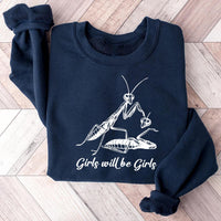 Girls Will Be Girls Shirt, Praying Mantis Shirt, Funny Insect Lover Tee, Entomologist Shirt, Bug Lover Shirt, Gifts for Scientists