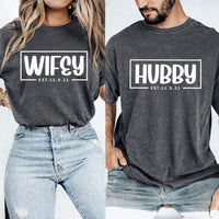 Wifey and Hubby Shirt, Wedding Party Matching Shirt, Just Married Couple Tee, Honeymoon Shirt, Wife and Hubs Shirt, Gifts for Couples