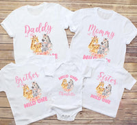 Family Safari Birthday Shirt, Wild One Floral Theme Shirt, Safari Birthday Tee, Jungle Family Matching Shirt, Birthday Gifts for Family