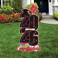 Class of 2026 Graduation Yard Sign, Congratulations 2026 Grad Lawn Decoration, Senior Graduation Party Outdoor Yard Sign with Stakes