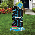 Class of 2026 Graduation Yard Sign, Congratulations 2026 Grad Lawn Decoration, Senior Graduation Party Outdoor Yard Sign with Stakes