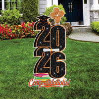 Class of 2026 Graduation Yard Sign, Congratulations 2026 Grad Lawn Decoration, Senior Graduation Party Outdoor Yard Sign with Stakes