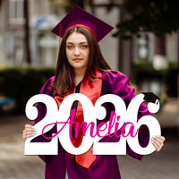 Personalized 2026 Graduation Sign, PVC Custom Name Senior Graduation Party Prop Sign, High School College University School Graduation Gift