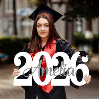 Personalized 2026 Graduation Sign, PVC Custom Name Senior Graduation Party Prop Sign, High School College University School Graduation Gift