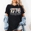 America 1776 Shirt, 250 Years of Freedom Shirt, Vintage Patriotic USA Flag Tee, Cottagecore America Flag Shirt, 4th of July Shirt