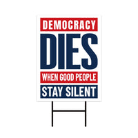 No Kings In America Yard Sign - Resist Hate Lawn Sign, Anti-Trump Sign, Resist Racism, Resist Fascism Yard Sign with Metal H-Stake