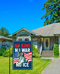 Defend the Constitution, No Kings In America Protest Garden Flag, Double Sided, Resist Hate, Anti-Trump, Resist Racism, Resist Fascism Flag