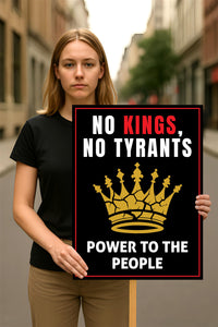 Abolish ICE No One Is Illegal Protest Sign, No Kings In America, Anti-Trump Resistance Political Protest Poster, Resist Fascism Rally Sign