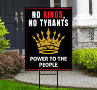 No Kings In America Yard Sign - Resist Hate Lawn Sign, Anti-Trump Sign, Resist Racism, Resist Fascism Yard Sign with Metal H-Stake