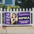 Graduation 2026 Personalized Photo Banner, Class of 2026 Waterproof Vinyl Banner Sign, Custom Graduation Banner with Metal Grommets