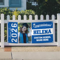 Graduation 2026 Personalized Photo Banner, Class of 2026 Waterproof Vinyl Banner Sign, Custom Graduation Banner with Metal Grommets