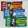 Graduation 2026 Personalized Photo Banner, Class of 2026 Waterproof Vinyl Banner Sign, Custom Graduation Banner with Metal Grommets