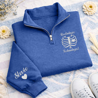 Personalized Radiologic Technologist Embroidered Quarter Zip Sweatshirt, Rad Tech Pullover Sweater, Radiology Tech Gift