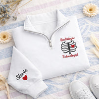 Personalized Radiologic Technologist Embroidered Quarter Zip Sweatshirt, Rad Tech Pullover Sweater, Radiology Tech Gift