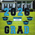 Personalized GRAD 2026 Yard Sign Set, Custom Name Graduation Lawn Decorations, Congrats Grad Outdoor Party Decor with Stakes 2026