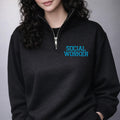 Social Worker Embroidered Quarter Zip Sweatshirt, Therapy Staff Pullover Gift, Mental Health Counselor Zip Sweater