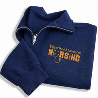 Nursing Embroidered Quarter Zip Sweatshirt for Women, Custom University School Name Pullover, Personalized Nursing Student College Zip