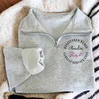 Custom Nurse Embroidered Quarter Zip Sweatshirt, Personalized Name Credentials Specialty Pullover, Nurse Week Healthcare Gift
