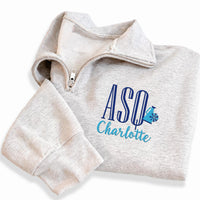Cheerleader Embroidered Quarter Zip Sweatshirt, Personalized Name Team Colors Pullover, Custom Cheer Mom Cheerleader Gift Apparel