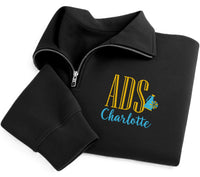 Cheerleader Embroidered Quarter Zip Sweatshirt, Personalized Name Team Colors Pullover, Custom Cheer Mom Cheerleader Gift Apparel
