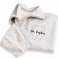 Dental Hygienist Embroidered Quarter Zip Sweatshirt, Personalized Tooth Dental Assistant Pullover, Orthodontist Pediatric Gift