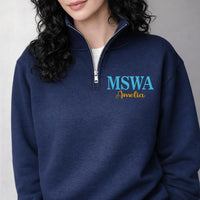 Custom Social Worker Embroidered Quarter Zip Sweatshirt, Personalized School Counselor Pullover with Name, Social Work Graduation Gift